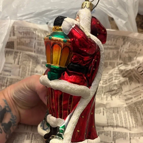 Christopher Radko Santa with Lantern Ornament - Red and Gold - Picture 3 of 6